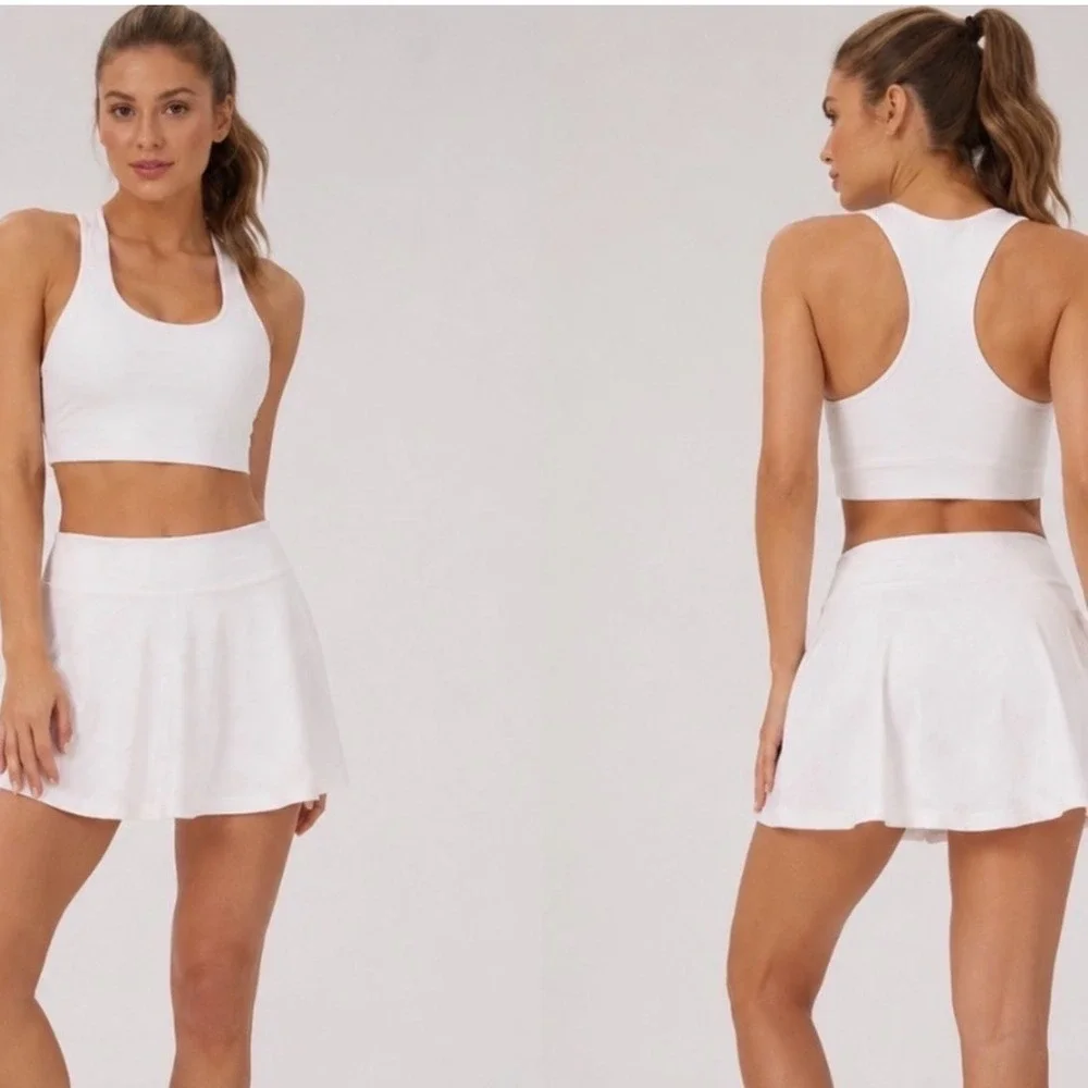 Lilly Pulitzer Luxletic Tennis Time Embossed Mini Skirt Skort Prep Pickleball M